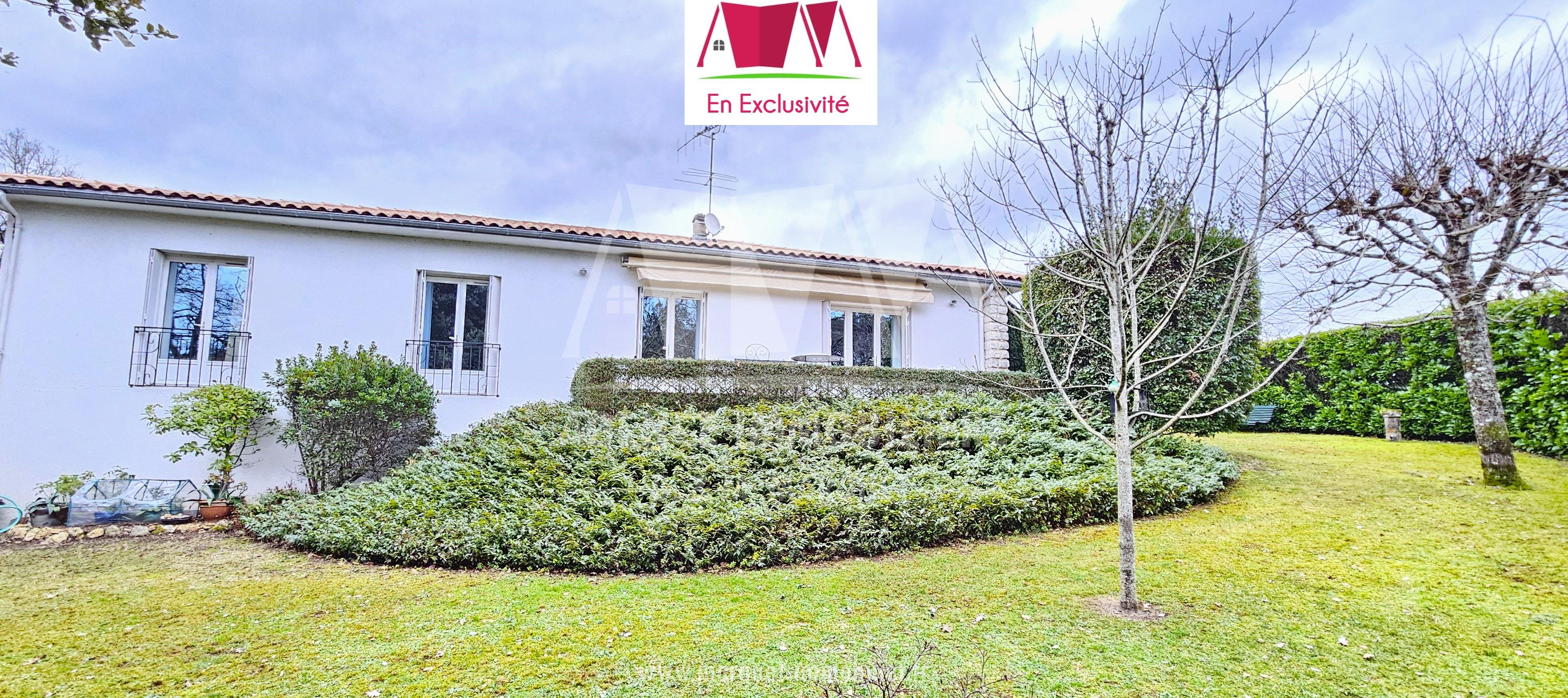 EN EXCLUSIVITÉ - SAINT YRIEIX - 10 MINUTES ANGOULEME - PAVILLON DE PLAIN-PIED D'ENV 135 m² AVEC GARAGE, TERRAIN ET PARTIE BOISÉE DE 4 999 m²
